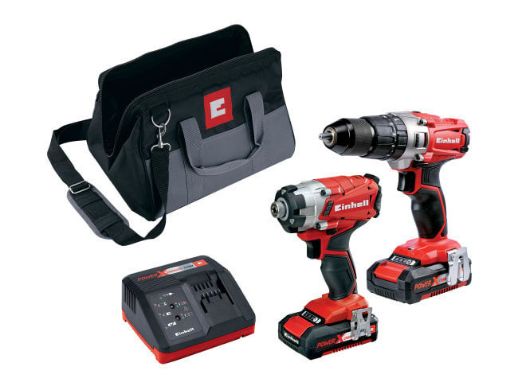 Picture of Einhell Power X-Change 18V Combi Drill & Impact Driver Kit With 2 x 2AH Batteries