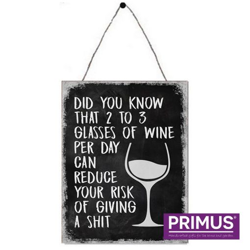 Picture of Primus "Wine Can Reduce The Risk Of Giving A Sh!t" Metal Plaque