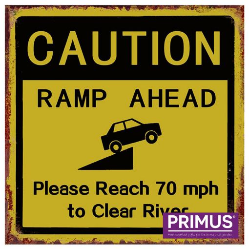 Picture of Primus "Caution Ramp Ahead" Metal Plaque