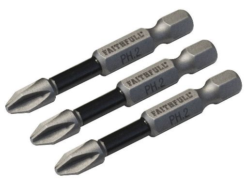 Picture of Faithfull Impact Screwdriver Bits - Packs of 3