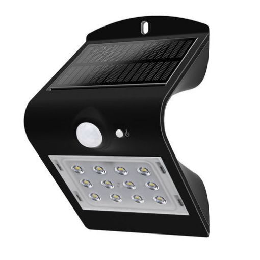 Picture of Luceco Solar Guardian Floodlight With PIR Sensor Black IP65 Rated, 1.5W 220 Lumen