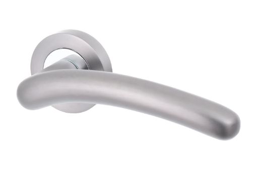 Picture of Perry 123mm Vision Mira Designer Lever Handles On 52mm Round Rose - Satin Nickel