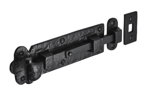 Picture of Perry 204mm  Old Hill Ironworks Smiths Straight Surface Bolt - Black Antique