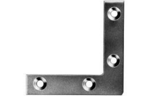 Picture of Perry 50mm Pack of 10 Corner Plates BZP - Sizes 50 to 75mm