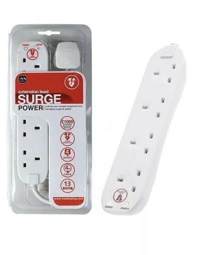 Picture of Masterplug 4 Socket 2m 13A Surge Protected Extension Lead