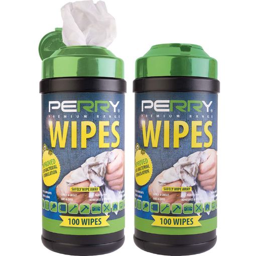 Picture of Perry  Premium Range Anti-Bacterial Cleaning Wipes - Canister of 100