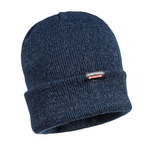 Picture of Portwest B026 Reflective Knit Cap Insulatex Lined - Navy Blue