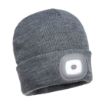 Picture of Portwest B028 Rechargeable Twin LED Beanie - Navy Blue / Grey / Yellow
