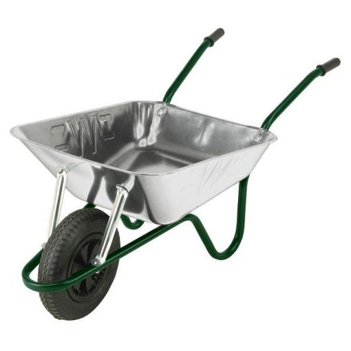 Picture of The Contractor Pneumatic Tyre 85Ltr Heavy Duty Galvanised Wheelbarrow C/W Grips