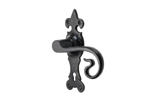 Picture of Perry Old Hill Ironworks Wychwood Suite lock Latch Handles - Black Antique 165 x 52mm