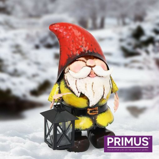 Picture of Primus Metal Garden Gnome With Candle Lantern