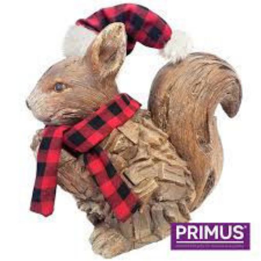 Picture of Primus Xmas Wood Effect Poly Resin Squirrel
