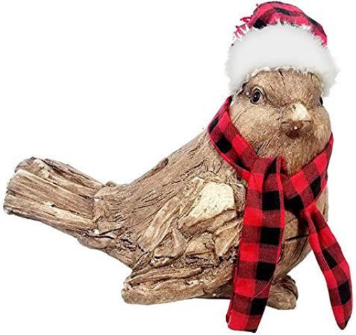 Picture of Primus Xmas Wood Effect Poly Resin Bird