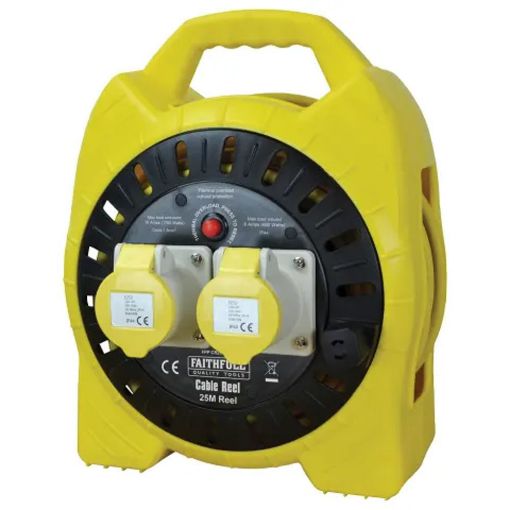 Picture of Faithfull Power Plus Enclosed Cable Reel - 2-Socket - 25m - 16A (110V )