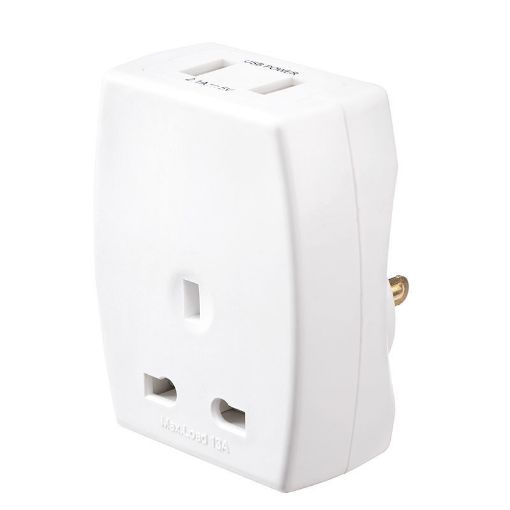 Picture of Masterplug USA Travel Adaptor With USB Sockets