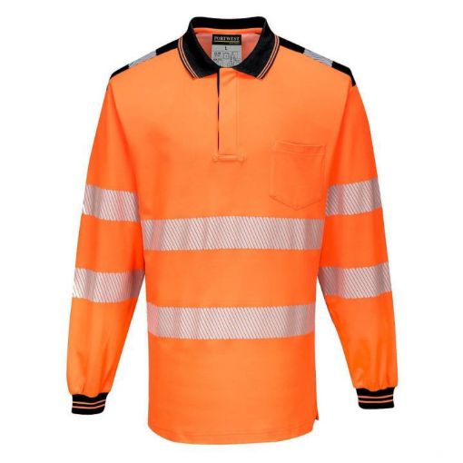 Picture of Portwest S271 Hi-Vis Polo Shirt Long Sleeved - Orange