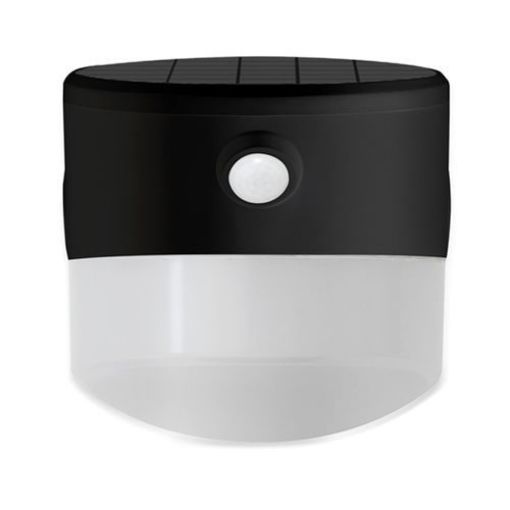 Picture of Luceco Guardian Solar Wall Lantern With PIR Sensor - Black, IP44 4000K 200LM 2W