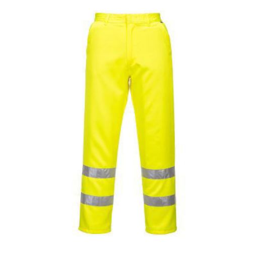 Picture of Portwest E041 Hi-Vis Poly Cotton Trousers - Yellow