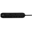 Picture of Masterplug 4 Socket 13A Surge Protected Extension Lead In Black With 2m Flex