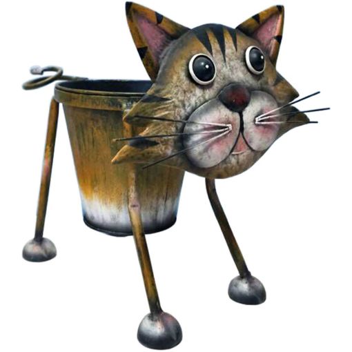 Picture of Primus Nodding Cat Metal Planter