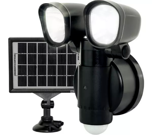 Picture of Luceco LED Twin Security Light With Solar Panel 4W 400 Lumen 5000K Battery Powered