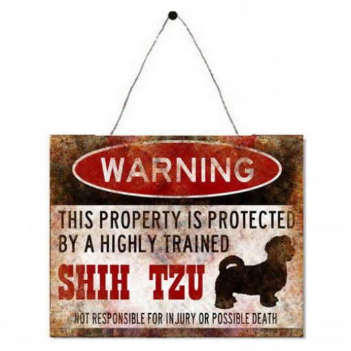 Picture of Primus "Warning Shih Tzu" Metal Plaque