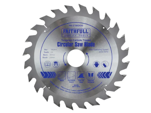 Picture of Faithfull TCT Circular Saw Blade 180 x 30mm x 24T POS