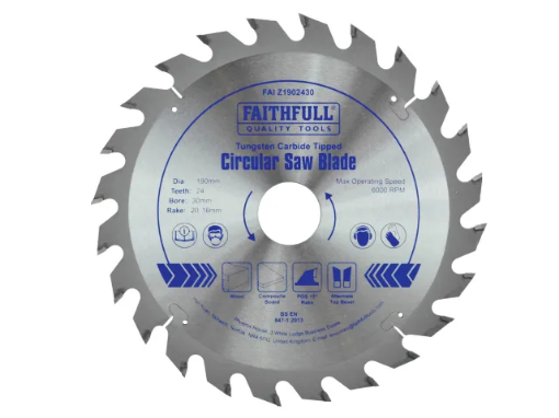Picture of Faithfull TCT Circular Saw Blade 190 x 30mm x 24T POS