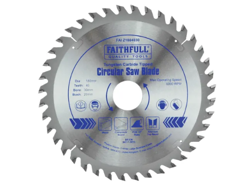 Picture of Faithfull TCT Circular Saw Blade 180 x 30mm x 40T POS