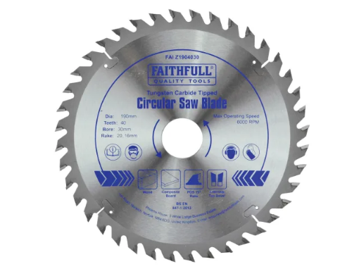 Picture of Faithfull TCT Circular Saw Blade 190 x 30mm x 40T POS