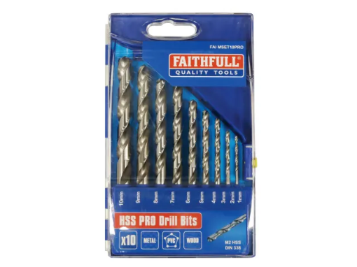 Picture of Faithfull Pro M2 HSS Drill Bit 10 Piece Set, 1 - 10mm