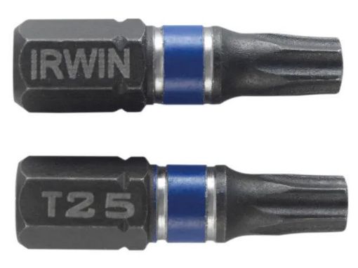 Picture of Irwin Impact Screwdriver Bits T25 25mm Twin Pack