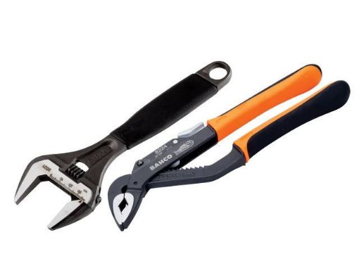 Picture of Bahco Water Pump Pliers & Adjustable Wrench Twin Pack