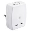 Picture of Masterplug UK to Europe Travel Adaptor With Twin USB Adaptors