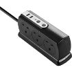 Picture of Masterplug 6 Socket 2m Surge Protected 2x USB Extension Lead - Black
