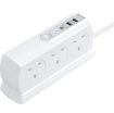 Picture of Masterplug 6 Socket 2m Surge Protected 2x USB Extension Lead - White
