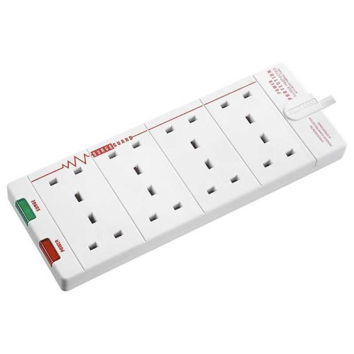 Picture of Masterplug 8 Socket 13A 2m Surge Protected Extension Lead