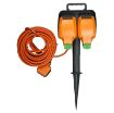 Picture of Masterplug 15m 13Amp Outdoor Lead Garden Spike & 2 Gang Sockets