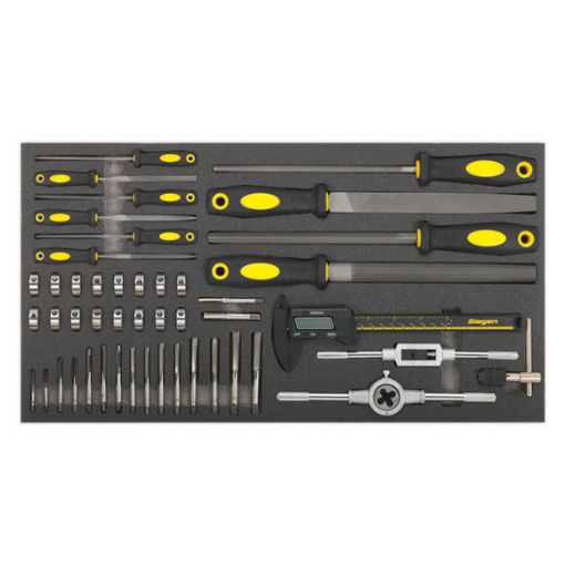 Sealey 48 Piece Tap & Die, File & Caliper Set with Tool Tray. Jamangie ...