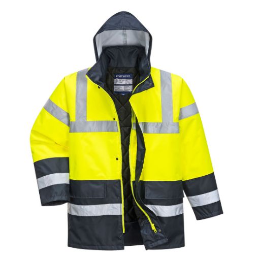 Picture of Portwest S466 - Hi-Vis Contrast Winter Traffic Jacket Yellow