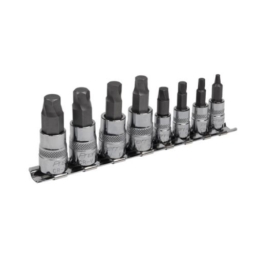 Picture of Sealey 8 Piece 1/4" & 3/8"Sq Drive Lock-On Hex Socket Bit Set