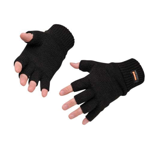 Picture of Portwest GL14 - Insulated Fingerless Knit Glove - Black