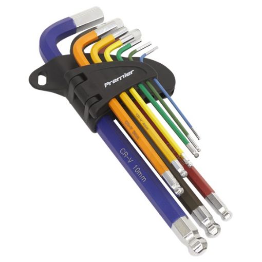 Picture of Sealey Premier 9 Piece Anti-Slip Long Ball-End Hex Key Set