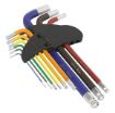 Picture of Sealey 9 Piece Anti-Slip Long Ball-End Hex Key Set