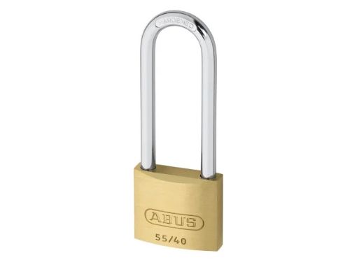 Picture of Abus 55/40mm Brass Padlock 63mm Long Shackle Carded