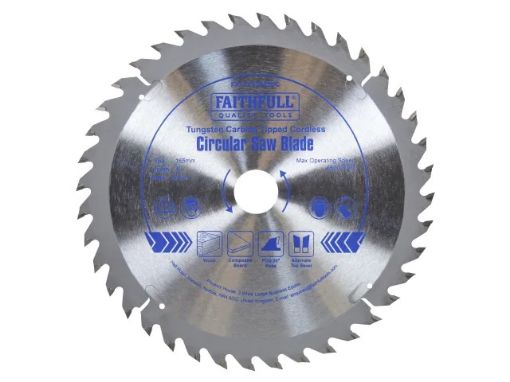 Picture of Faithfull TCT Cordless Trimsaw Blade 165 x 20mm x 40T POS