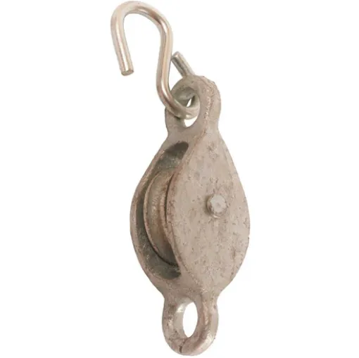 Picture of Perry No.1260 Single Line Cast Pulley With Hook - Cast Wheel - Galvanised