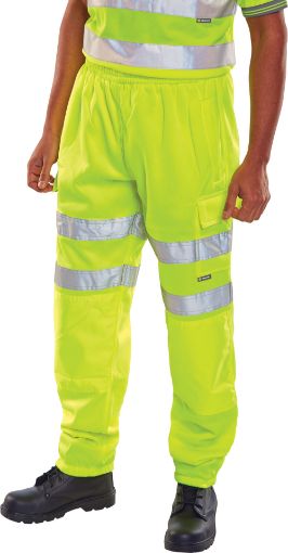 Picture of Beeswift Fleece Jogger Hi-vis Trousers - Yellow