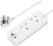 Picture of Masterplug Compact Travel Extension Lead EU Plug/UK socket -  White