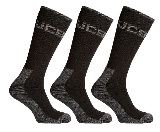 Picture of Jcb Workwear Heavy Duty Work Socks (3 Pairs) - Black Size 6 - 11